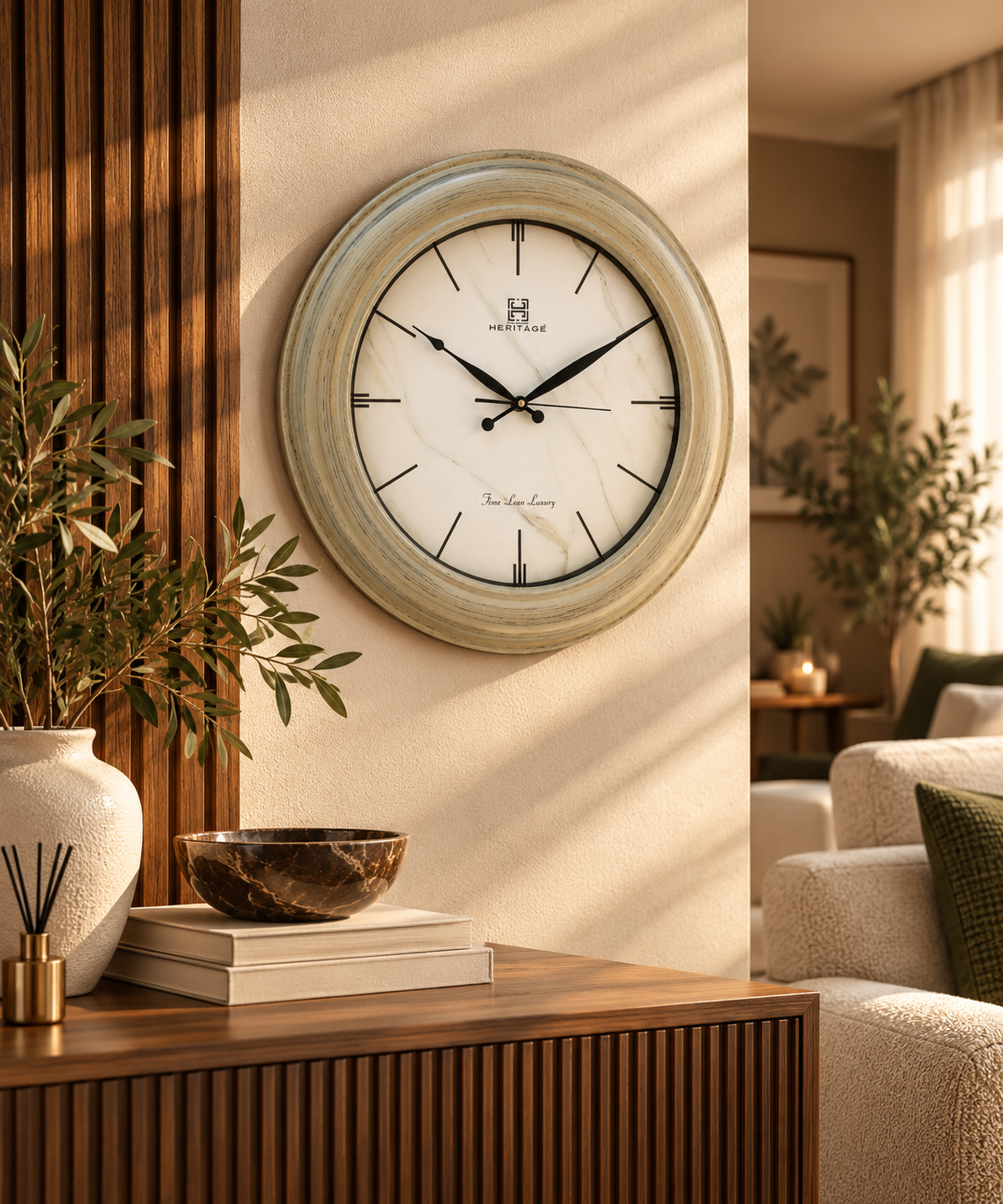 Vintage Cream Dial Wall Clock 22 Inches