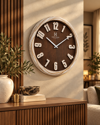 Rustic Brown Wall Clock 20 Inches