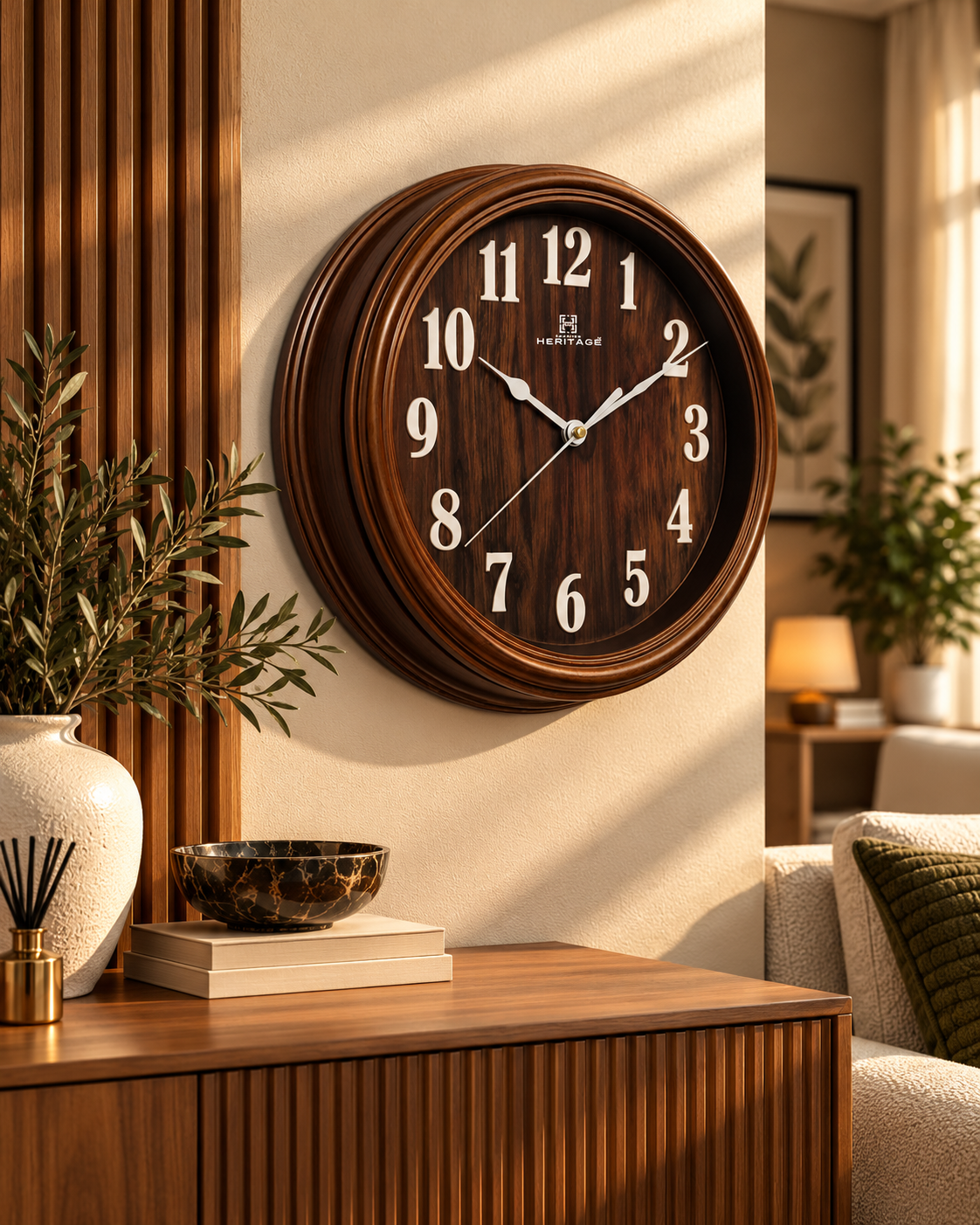 Dark Wood Classic Wall Clock 18 Inches