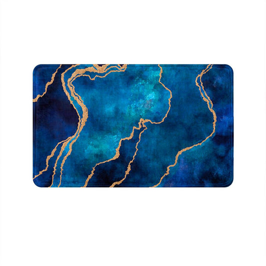 SuperSoft Sea Blue Abstract Door Mat