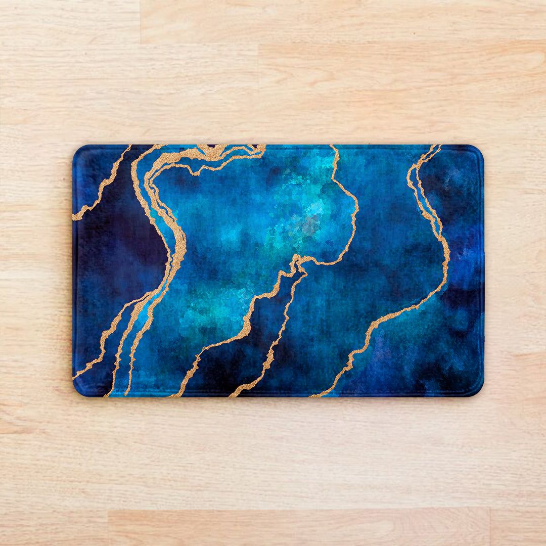 SuperSoft Sea Blue Abstract Door Mat