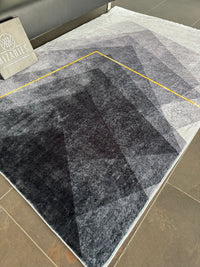 Thumbnail for Supersoft Grey Geometric Luxury Centerpiece (Rug)