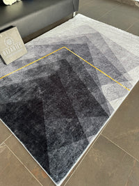 Thumbnail for Supersoft Grey Geometric Luxury Centerpiece (Rug)