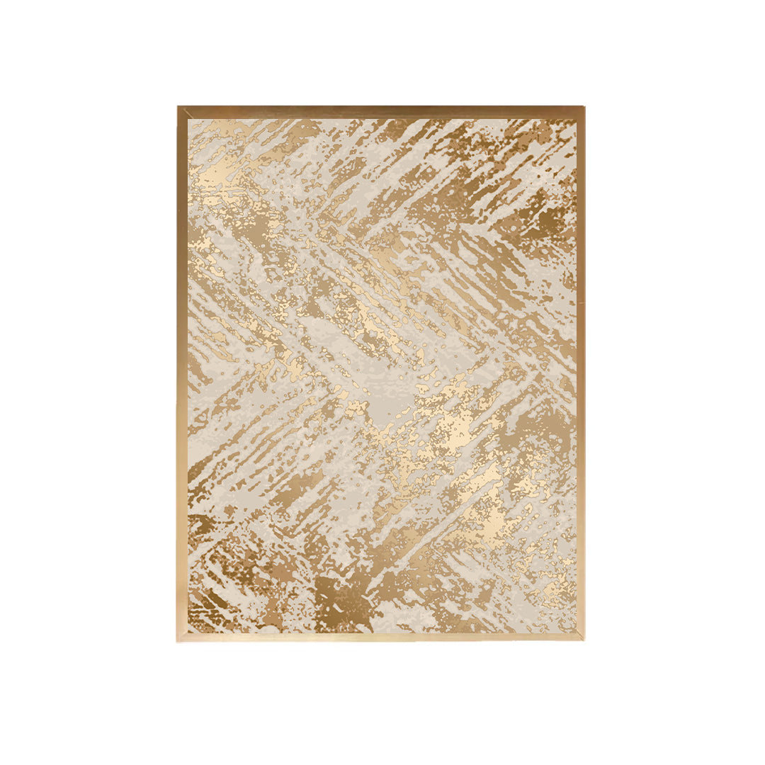 Beige Gold Abstract Canvas Painting