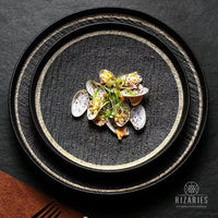 Black Gold Pattern Porcelain Plates