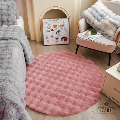 SuperSoft Box Style Fur Round Rug
