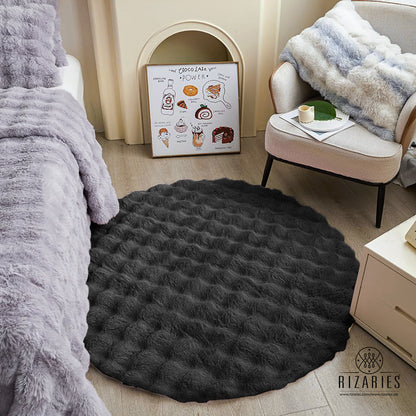 SuperSoft Box Style Fur Round Rug