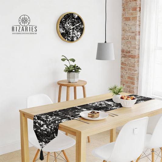 Black White Abstract Dining Set