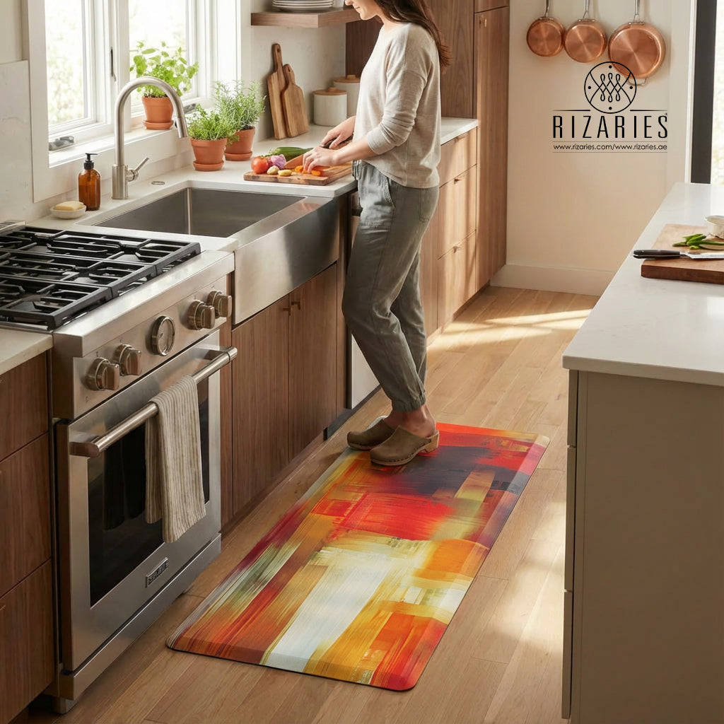 Vibrant Abstract Printed Kitchen Mat