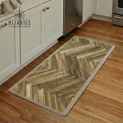 Wooden Plank Kitchen Mat