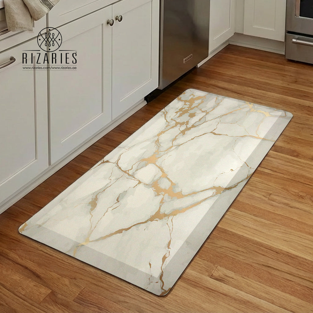 White Marble Kitchen Mat