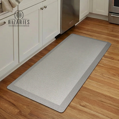 Grey Textured Embossed Kitchen Mat
