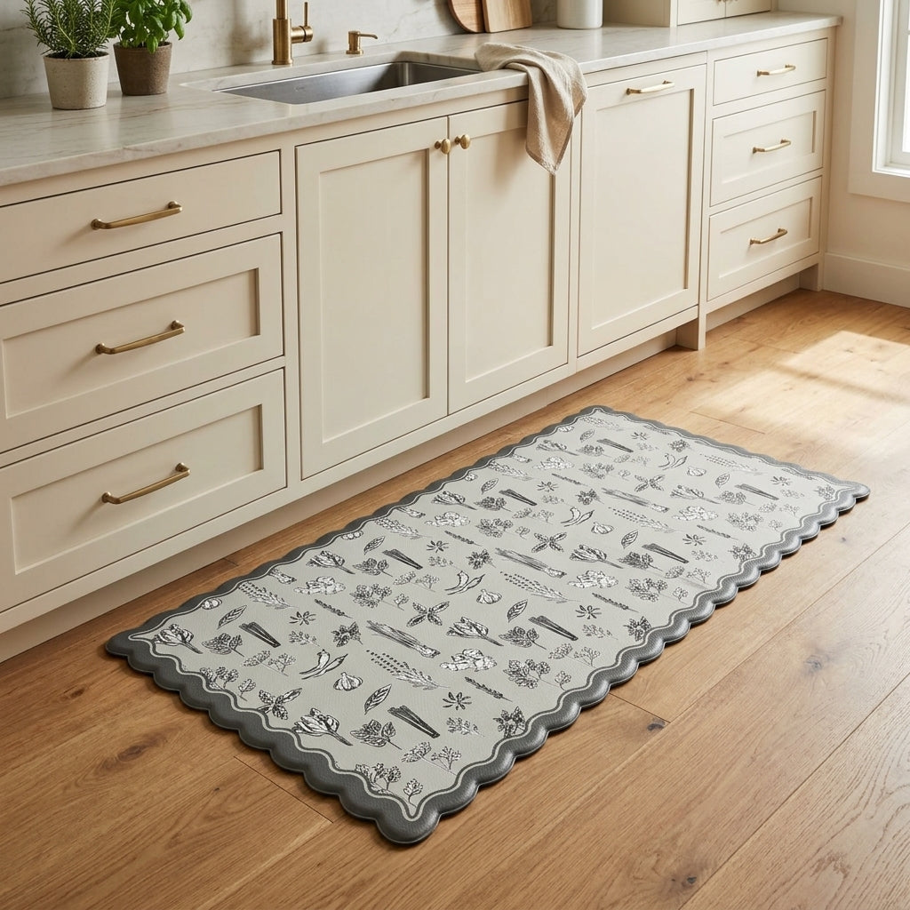 Kitchen Garden Scalloped Kitchen Mat