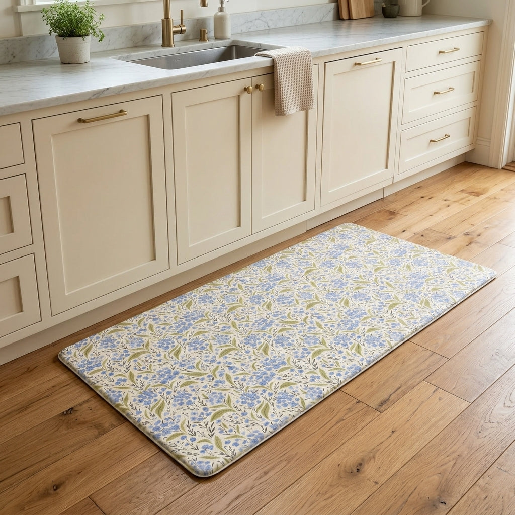 Blue Meadow Floral Kitchen Mat