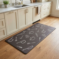 Grey Kitchen Icons Kitchen Mat