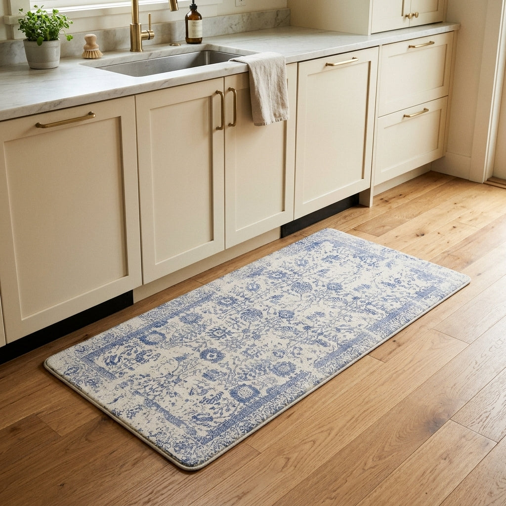 Vintage Grey Persian Style Kitchen Mat