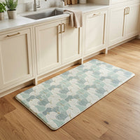 Sage Green Floral Kitchen Mat