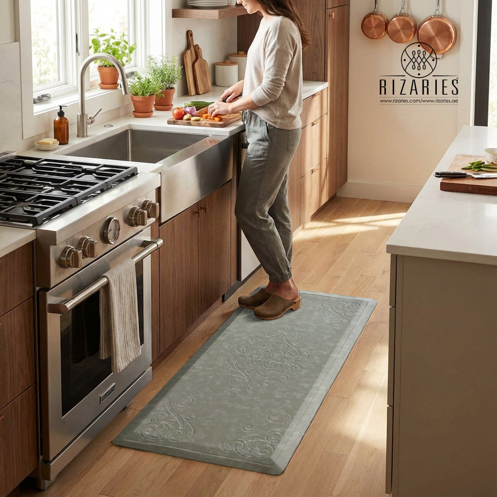 Elegant Embossed Kitchen Mat