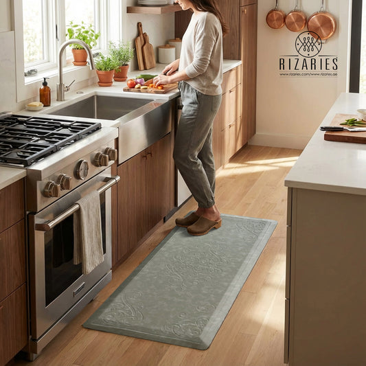 Elegant Embossed Kitchen Mat