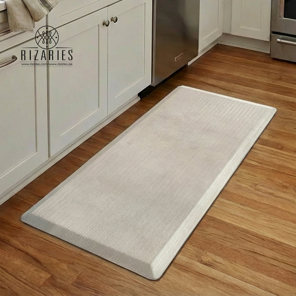 Grey Textured Embossed Kitchen Mat