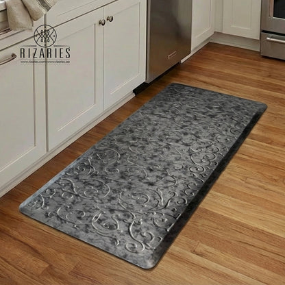 Grey Royale Embossed Kitchen Mat