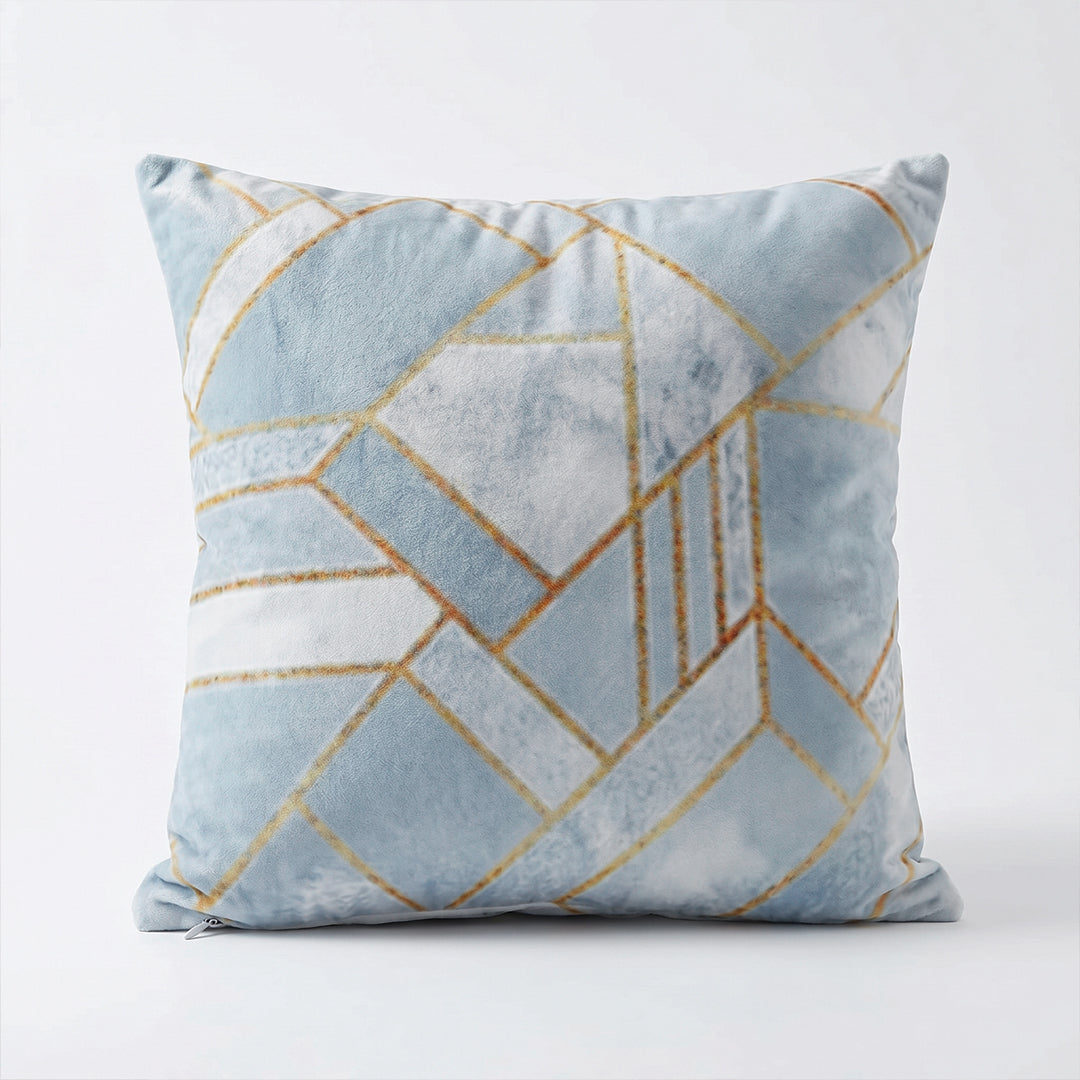 SuperSoft Light Blue Gold Geometric