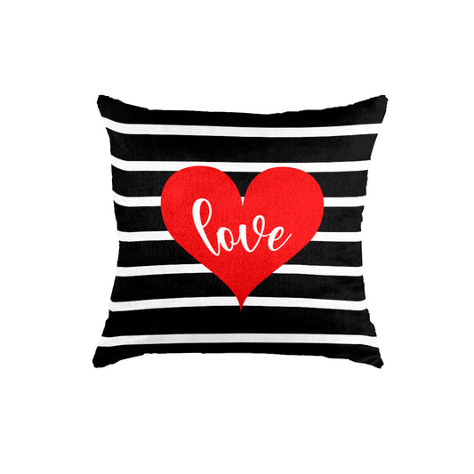 SuperSoft Black White Love Theme Throw Cushion