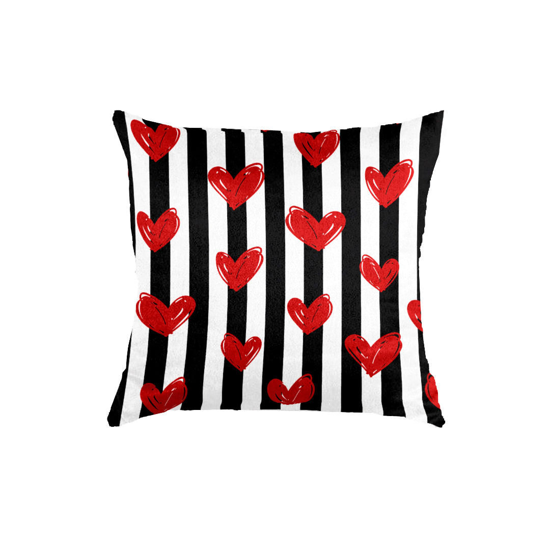 SuperSoft Hearts on Stripe Throw Cushion