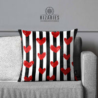 Thumbnail for SuperSoft Hearts on Stripe Throw Cushion