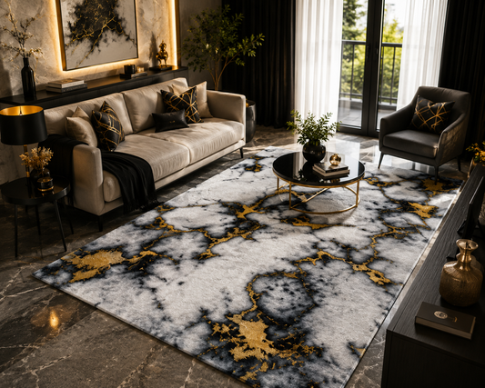 Supersoft Glittering Marble Luxury Centerpiece (Rug) (CLEARANCE SALE)