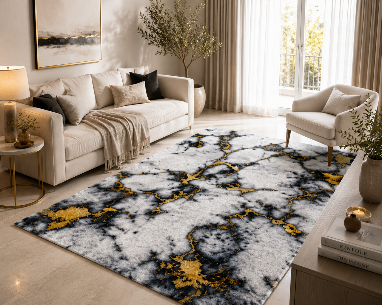 Supersoft Glittering Marble Luxury Centerpiece (Rug) (CLEARANCE SALE)