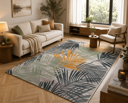 Supersoft Leaves Design Luxury Centerpiece (Rug)
