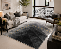 Thumbnail for Supersoft Grey Geometric Luxury Centerpiece (Rug)