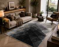 Thumbnail for Supersoft Grey Geometric Luxury Centerpiece (Rug)