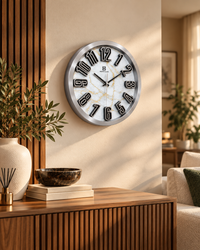 Silver Gold Marble Wall Clock (15 Inches)