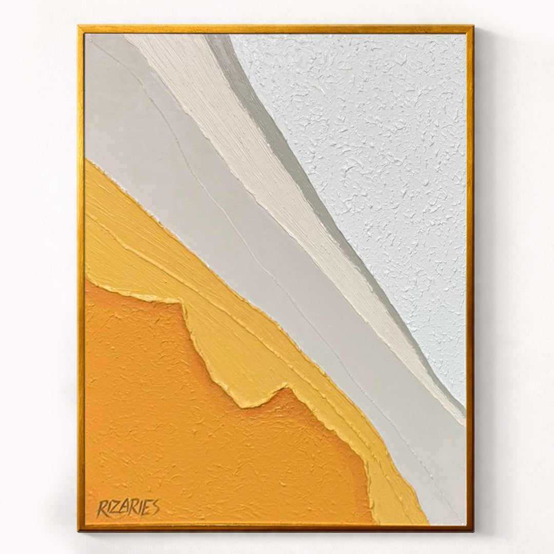 Golden Horizon Abstract Canvas Painting