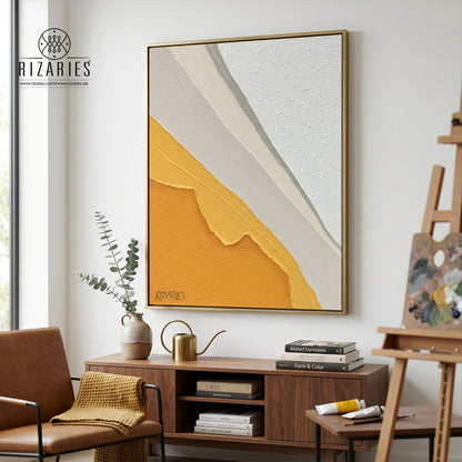 Golden Horizon Abstract Canvas Painting