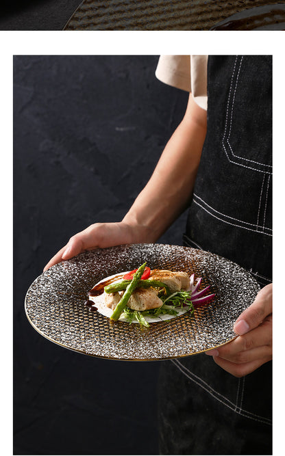 Luxury Gold Mosaic Porcelain Plates