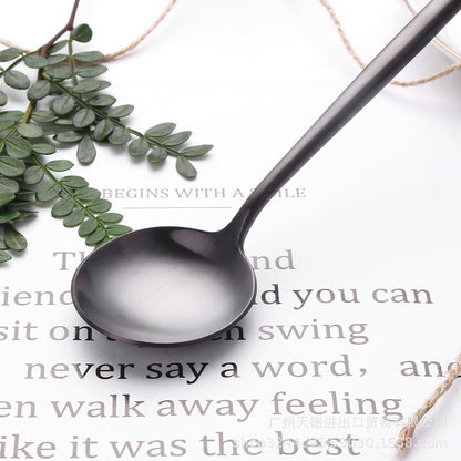 Silver Black Cutlery Set