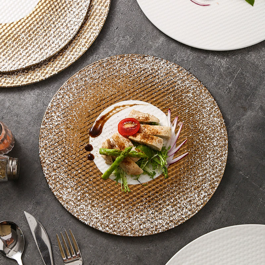 Luxury Gold Mosaic Porcelain Plates