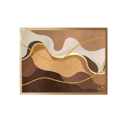 Beige Brown Wavy Canvas Painting
