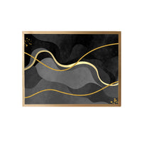 Thumbnail for Grey Gold Wavy Canvas Painting