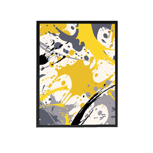 Yellow Grey Pattern Canvas Painting