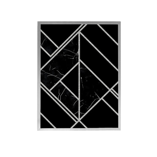 Black Silver Geometric Canvas Painting
