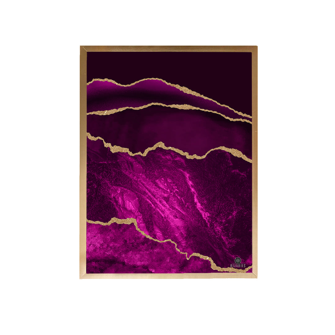 Purple Gold Abstract Painting