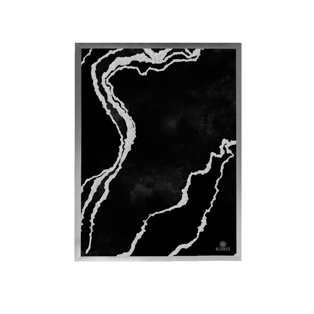 Black Silver Abstract Painting