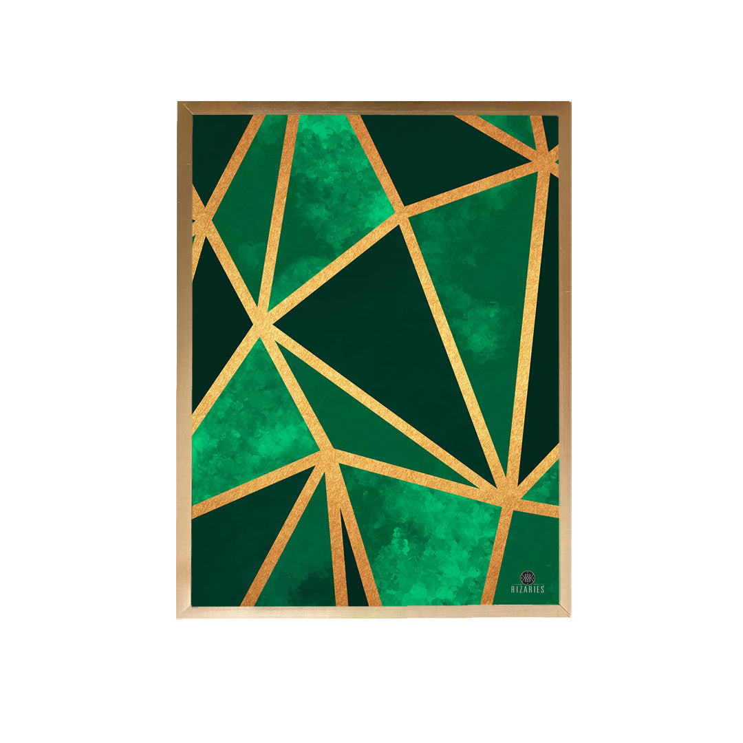 Green Geo Metallic Painting