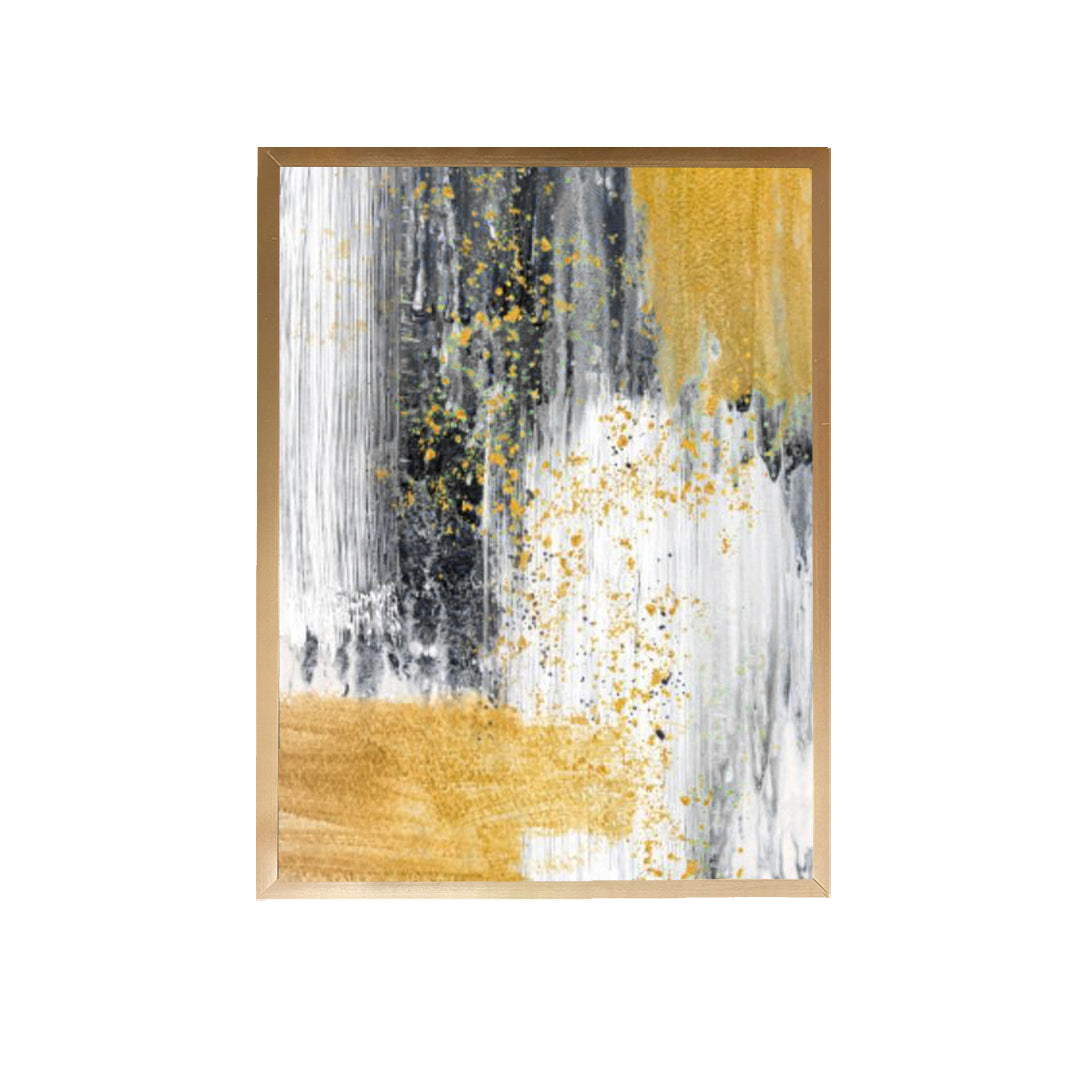 Yellow White Abstract Handmade Canvas Painting