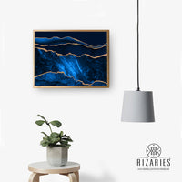 Thumbnail for New Blue Gold Canvas Painting