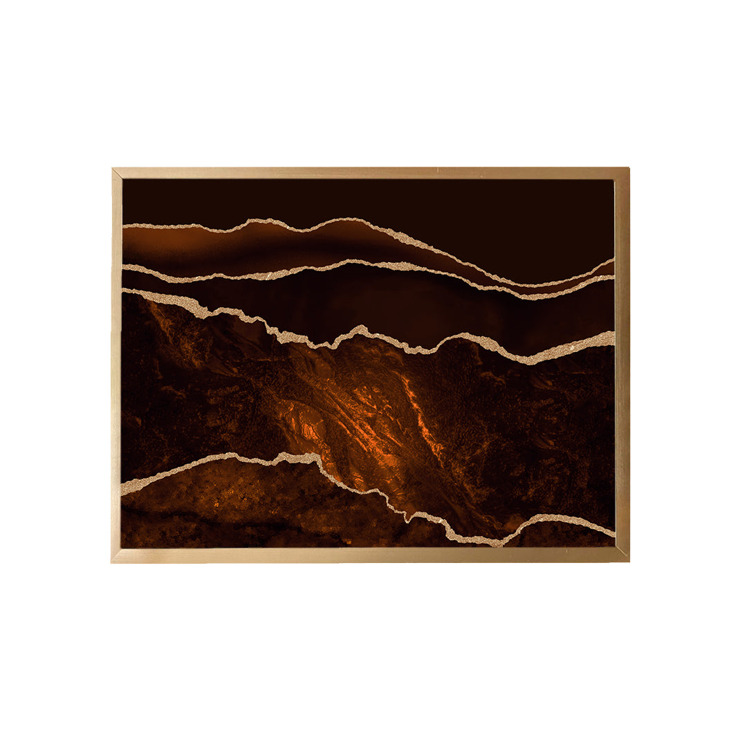 Brown Lava Abstract Canvas Painting